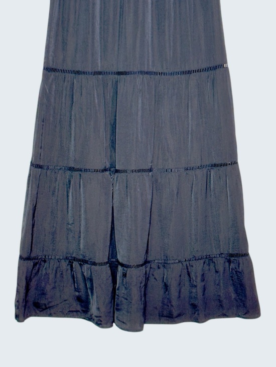 Forever 21 Women's Black Maxi Short Sleeve Crochet Lace Tiered Dress Size XL - Picture 5 of 12